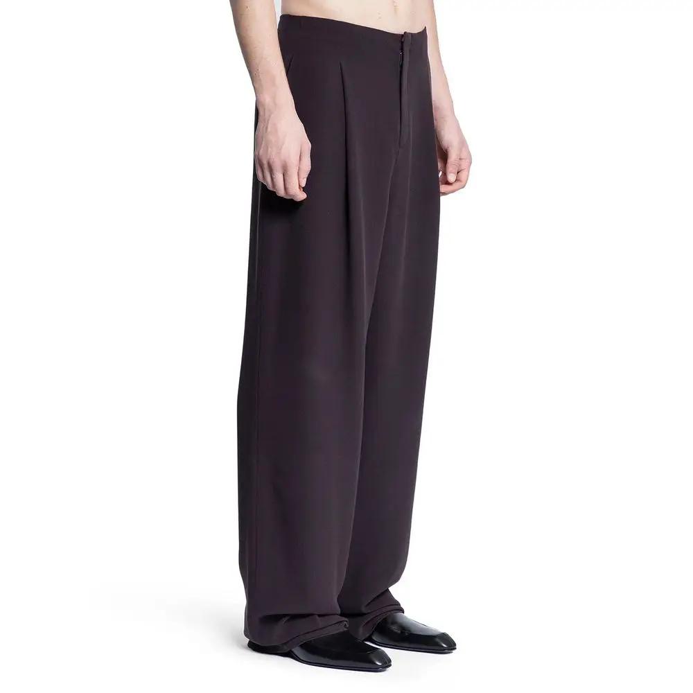 Pantalon soie marron homme – Saint Laurent pantalon droit élégant