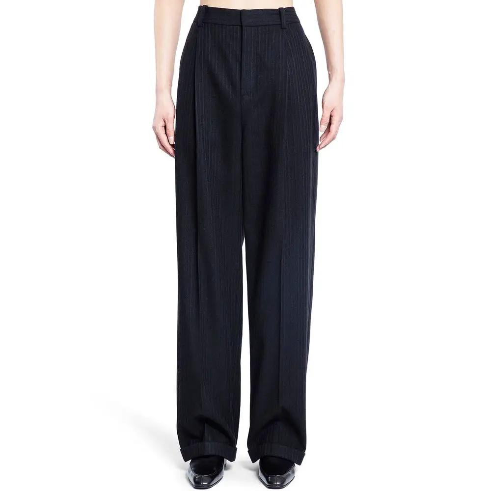 Pantalon noir laine cachemire homme – Saint Laurent pantalon tailleur revers