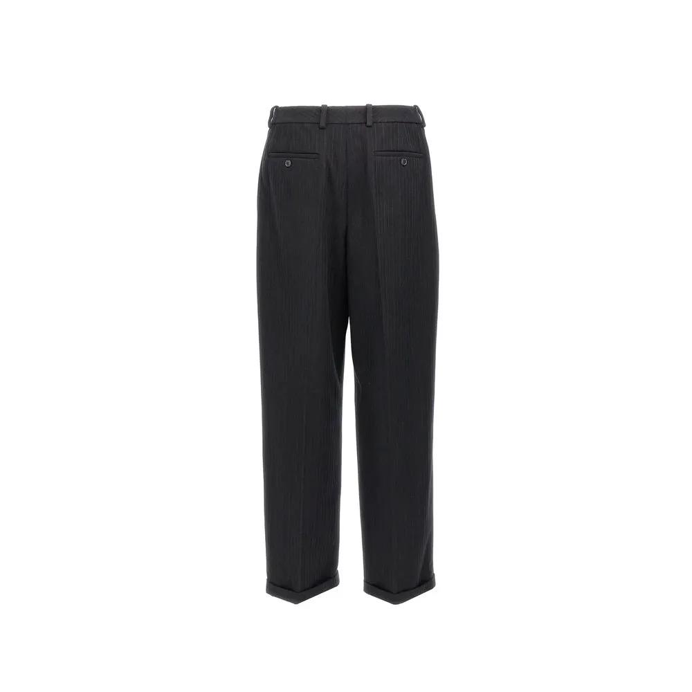 Pantalon noir laine cachemire homme – Saint Laurent pantalon tailleur revers