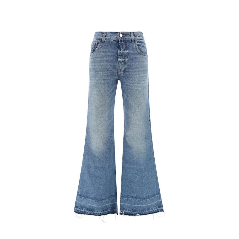 Jean bootcut bleu femme – Chloé taille haute franges Italie