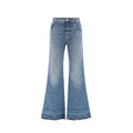 Jean bootcut bleu femme – Chloé taille haute franges Italie