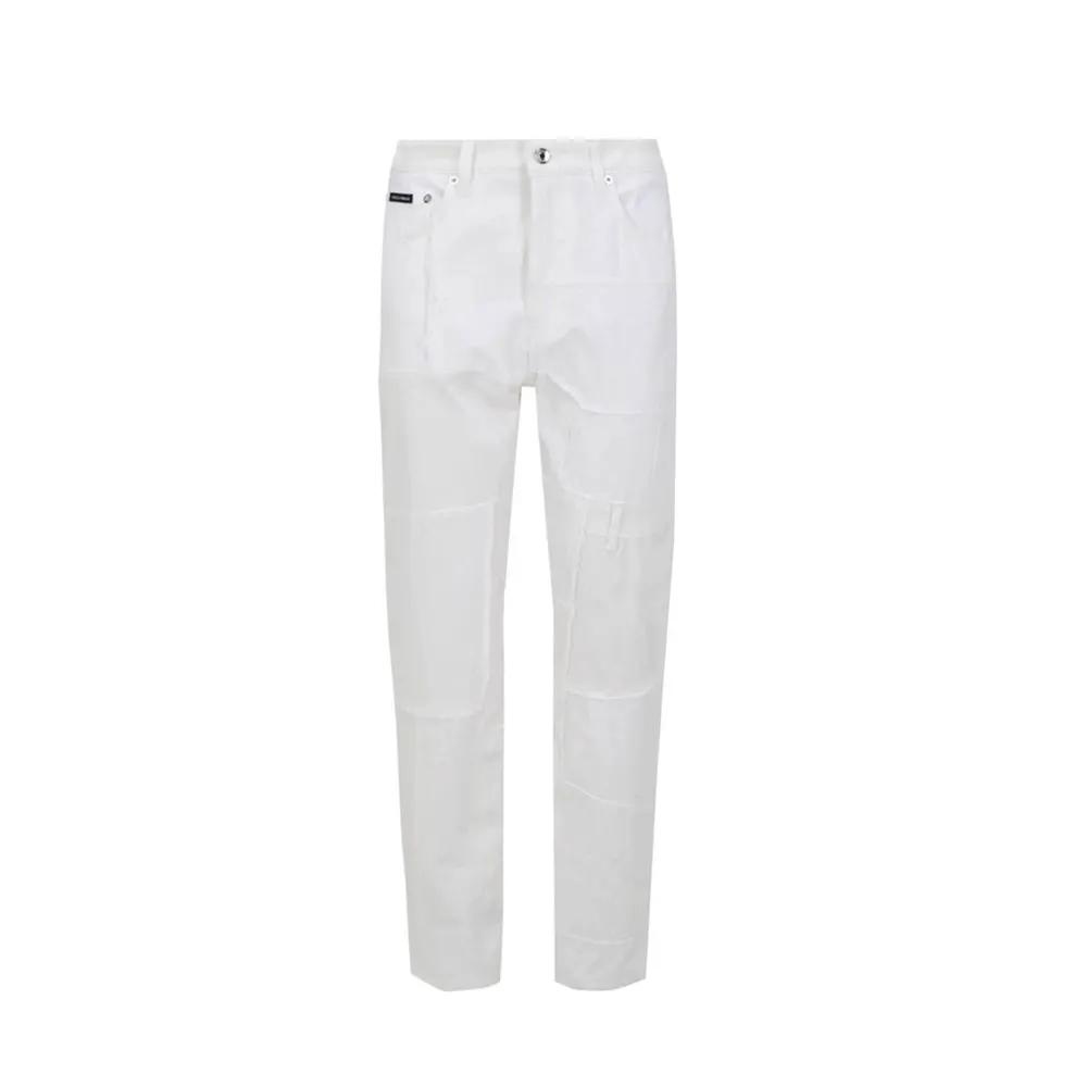 Women’s White Straight-Leg Jeans – Dolce & Gabbana Stretch Cotton Denim Made in Italy