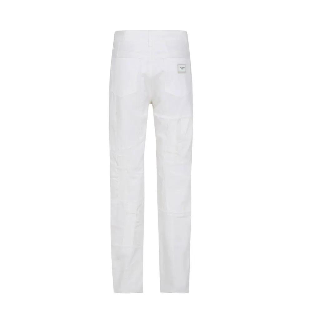 Women’s White Straight-Leg Jeans – Dolce & Gabbana Stretch Cotton Denim Made in Italy