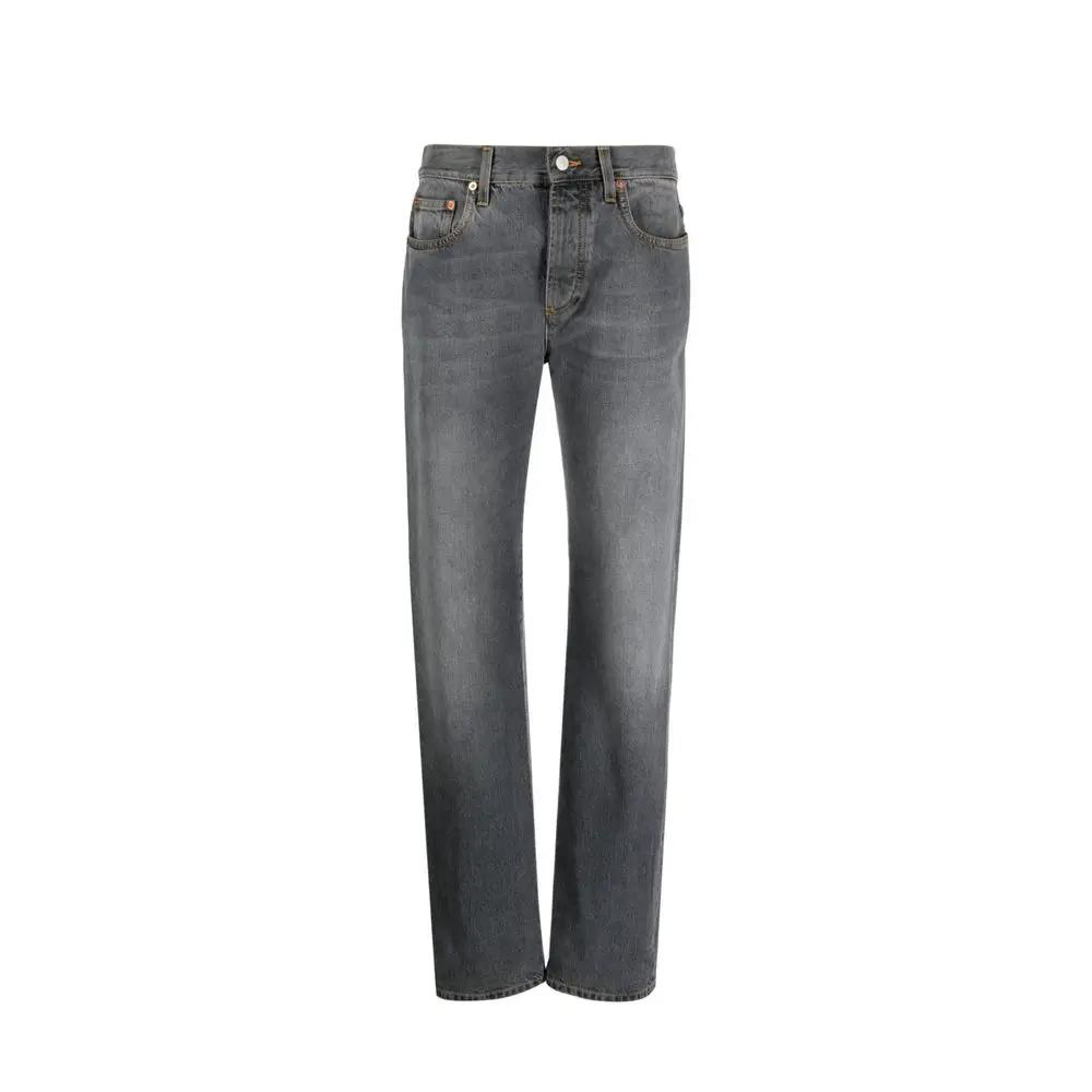 Women’s Grey Oversized Jeans – Gucci Relaxed Fit Cotton Denim Made in Italy