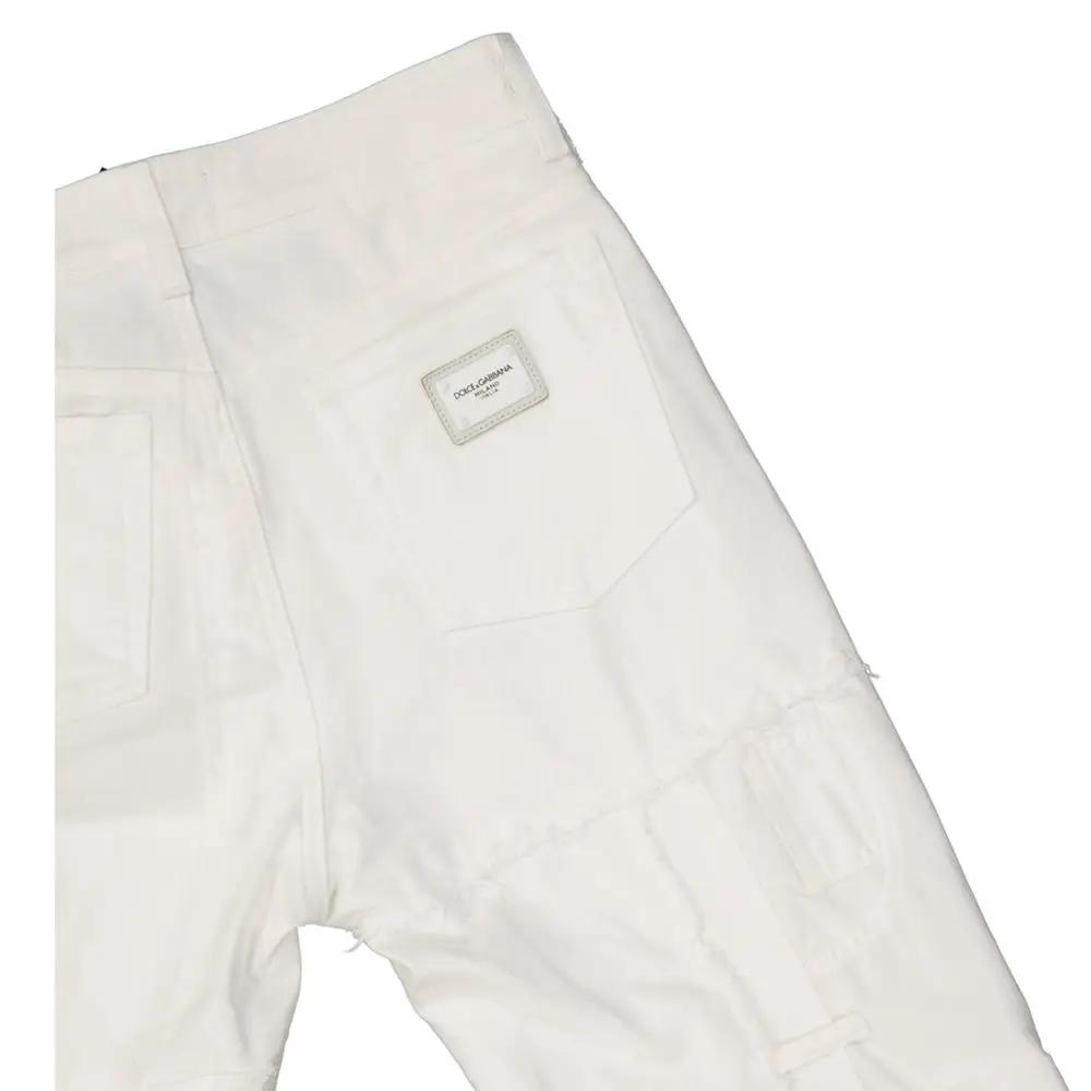 Women’s White Straight-Leg Jeans – Dolce & Gabbana Stretch Cotton Denim Made in Italy