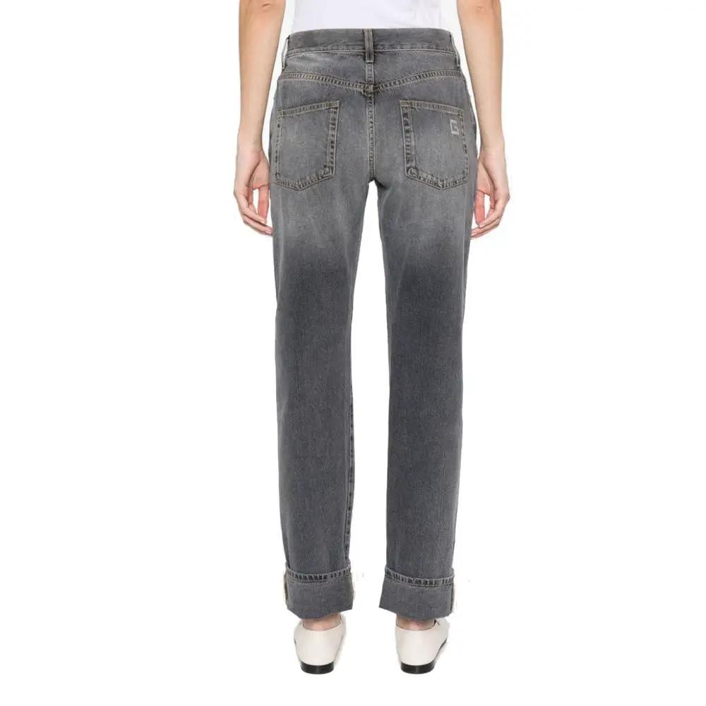Women’s Grey Oversized Jeans – Gucci Relaxed Fit Cotton Denim Made in Italy