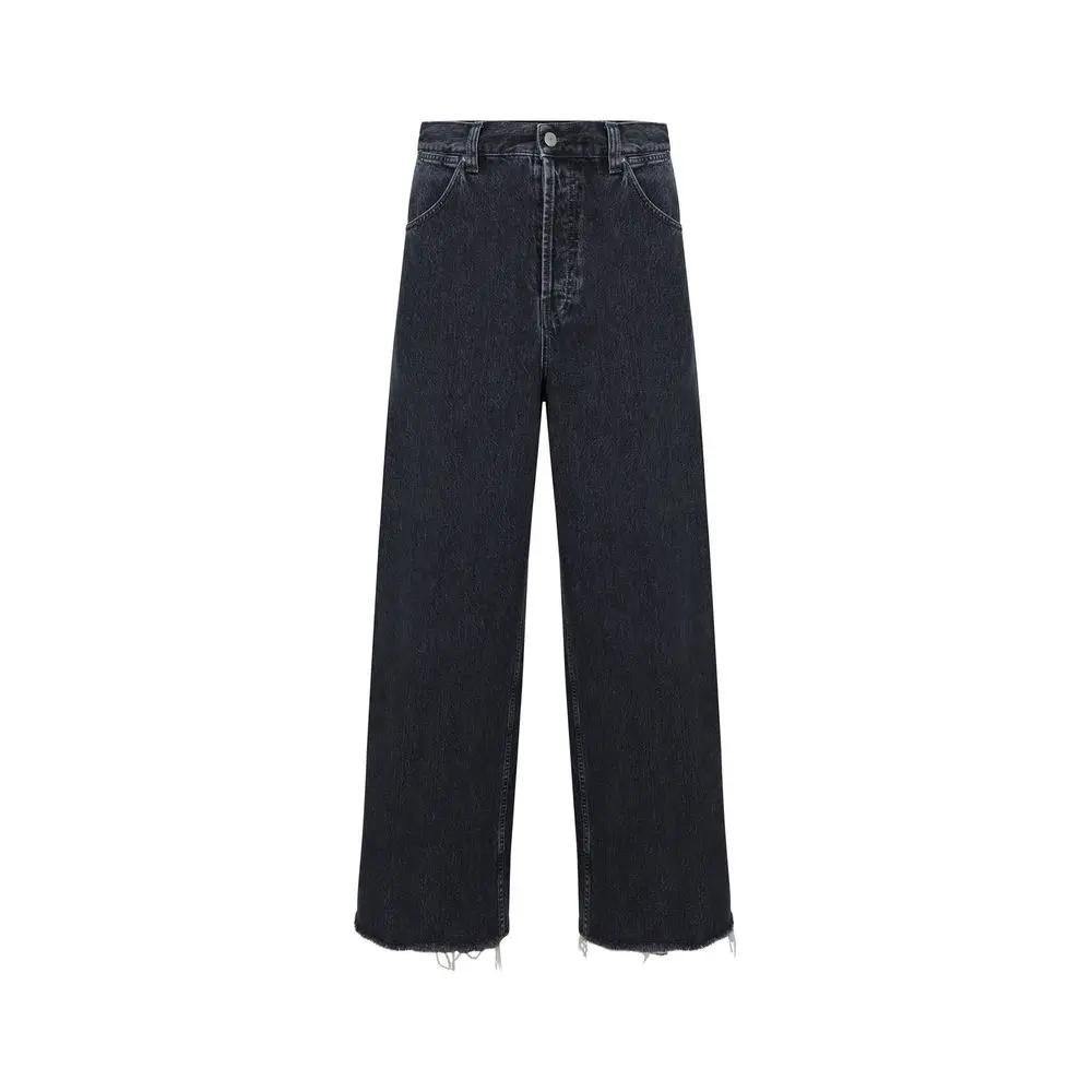 Men’s Black Cotton Jeans – Gucci Logo Patch Denim Pants Made in Italy