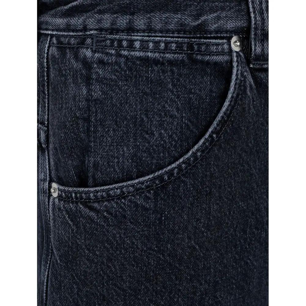 Men’s Black Cotton Jeans – Gucci Logo Patch Denim Pants Made in Italy