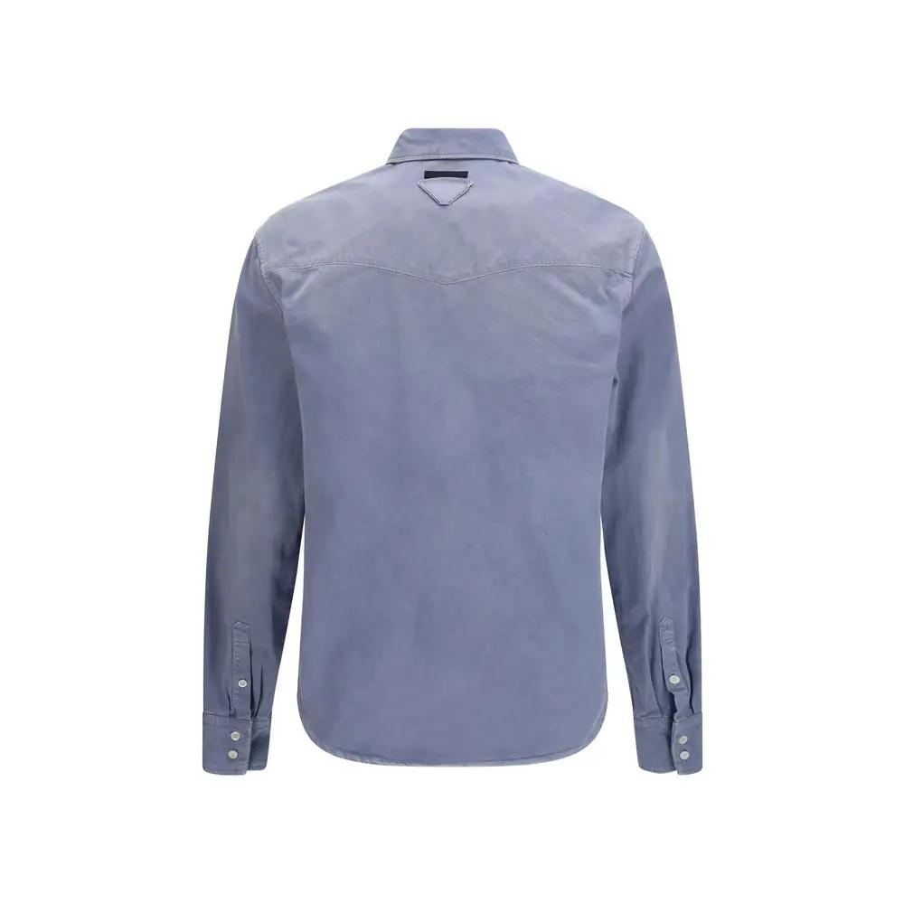 Prada Blue Cotton Shirt