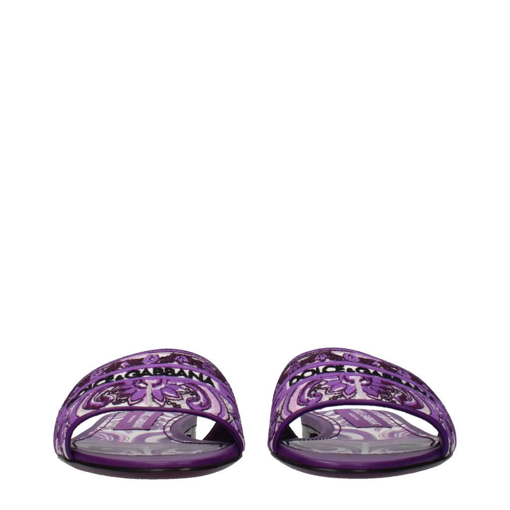 Chaussons violet femme – Dolce & Gabbana logo et ornements