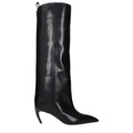 Bottes à talons hauts en cuir noir The Attico