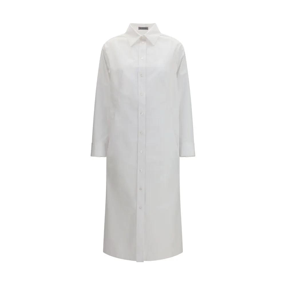 Robe décontractée en coton blanc Balenciaga