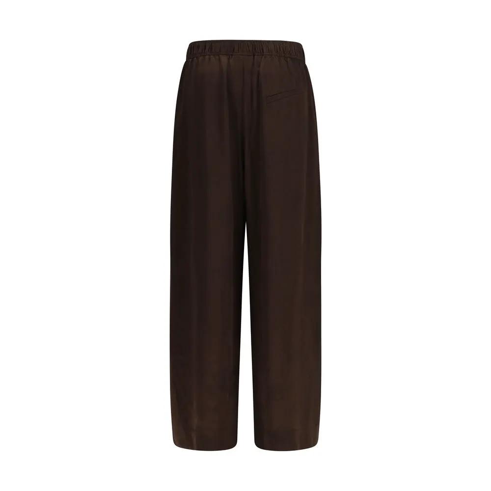 Pantalon décontracté Ganni marron en acétate