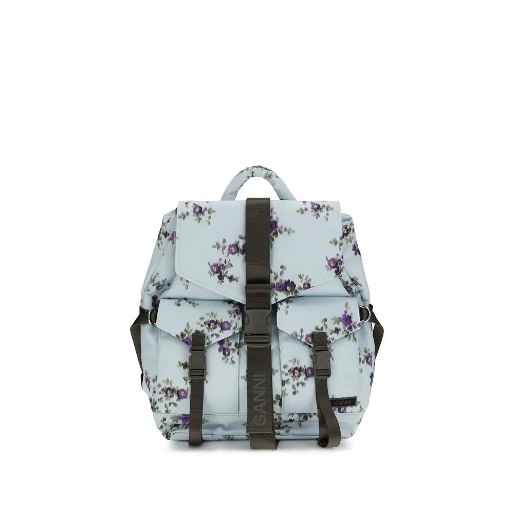 Ganni Blue Polyester Backpack