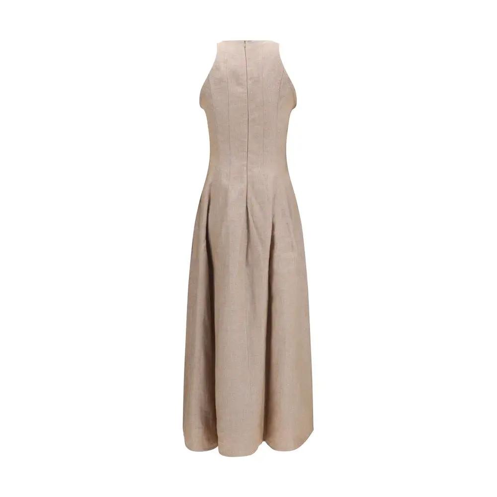 Brunello Cucinelli Robe décontractée en lin beige
