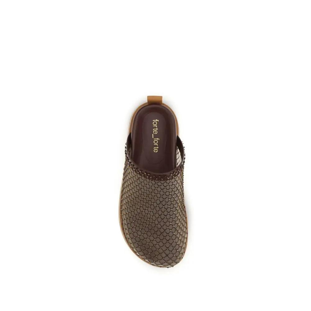 Mules en cuir de veau marron Forte_Forte Bos Taurus
