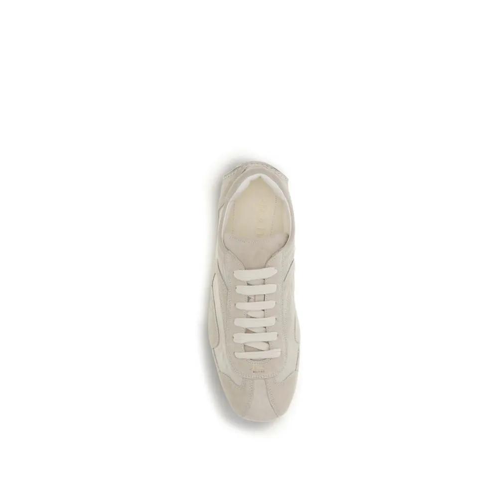 Baskets Prada beiges en cuir de veau Bos Taurus