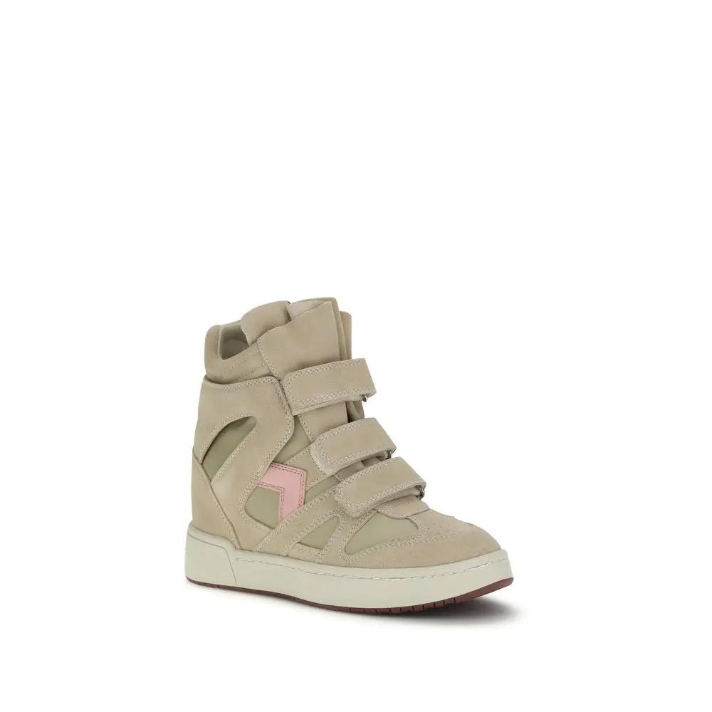 Isabel Marant Beige Calf Leather Bos Taurus Chunky Sneakers
