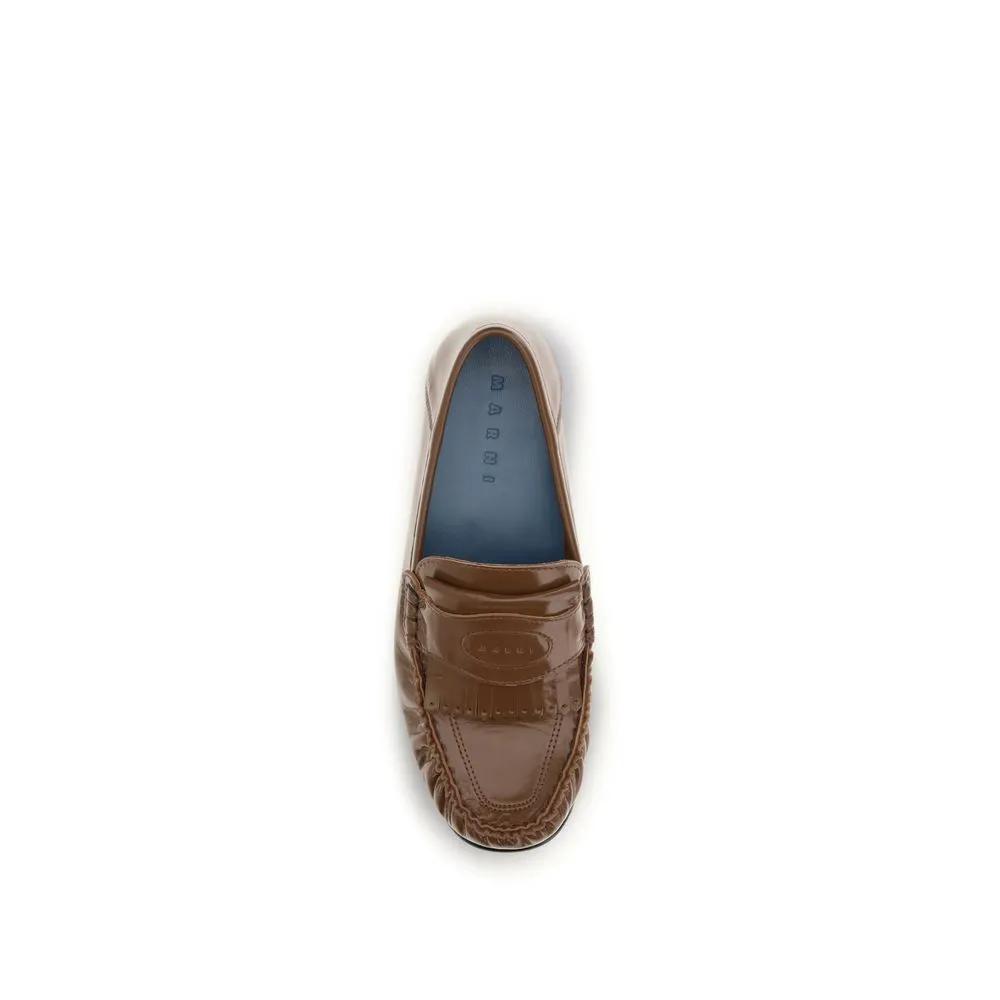Marni Brown Lamb Ovis Aries Aries Slip-On Loafers