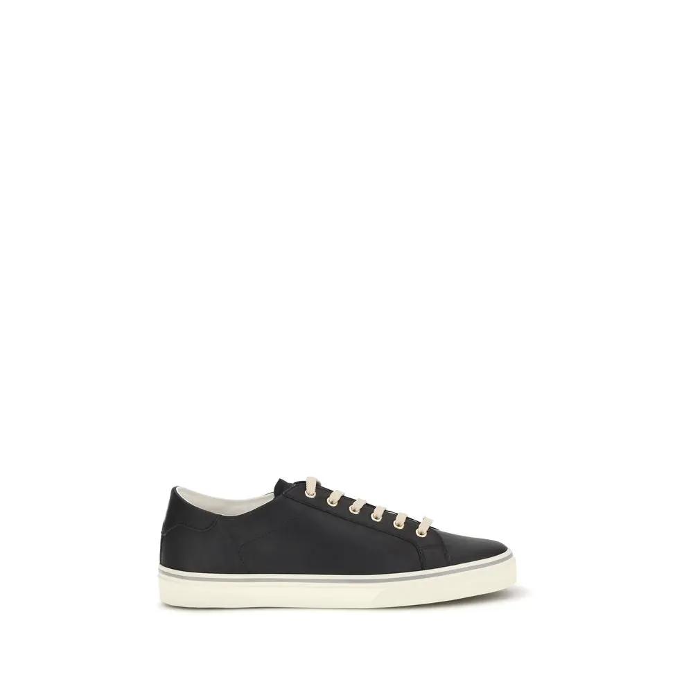 Baskets basses Brunello Cucinelli Bos Taurus en cuir de veau noir