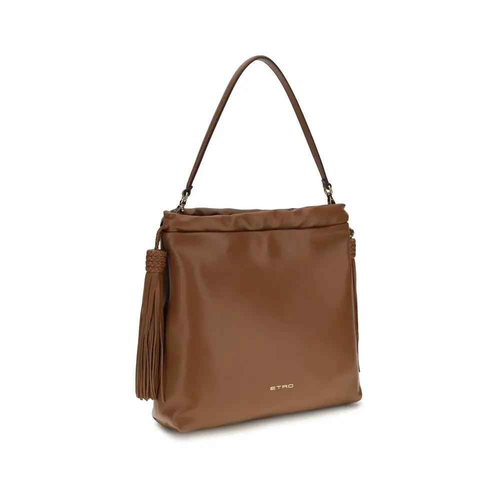 Etro Brown Lamb Ovis Aries Aries Shoulder Bag