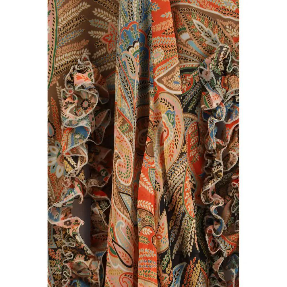 Jupe longue en soie multicolore Etro