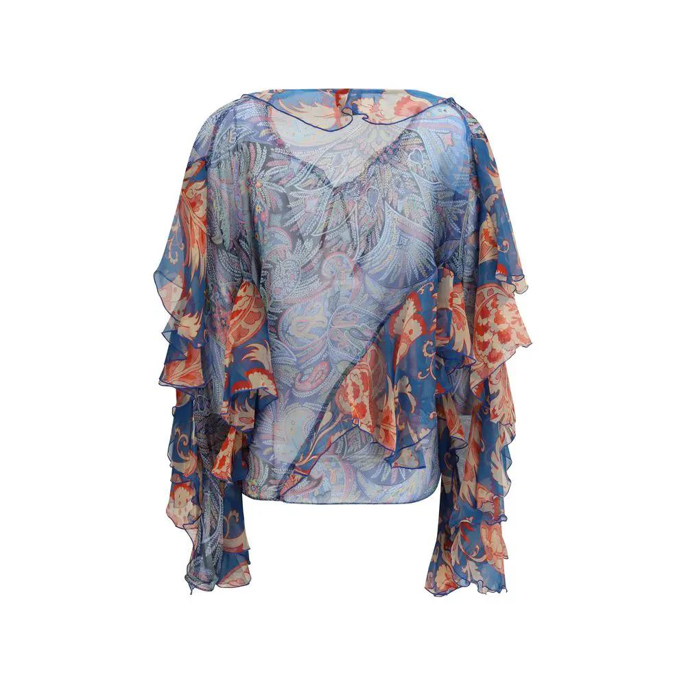 Chemise Etro à motif en soie multicolore