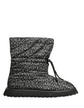 Dolce & Gabbana Black Logo Print Lace Up Snow Boots Shoes