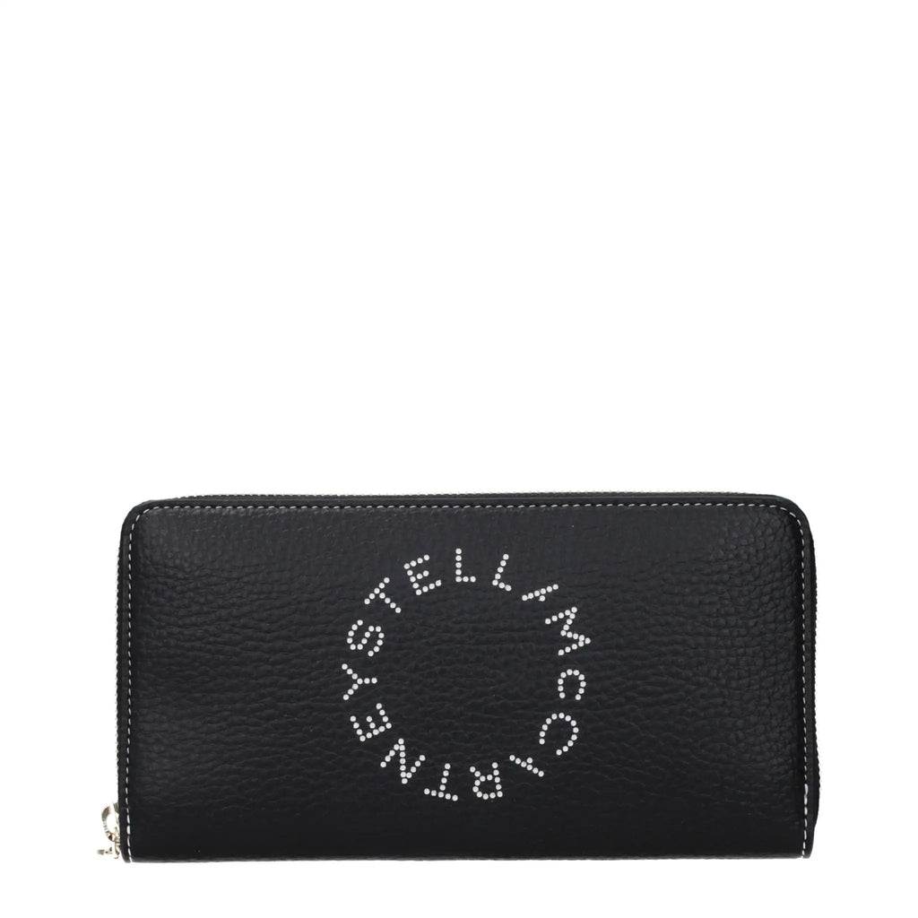 Portefeuille en cuir noir Stella McCartney