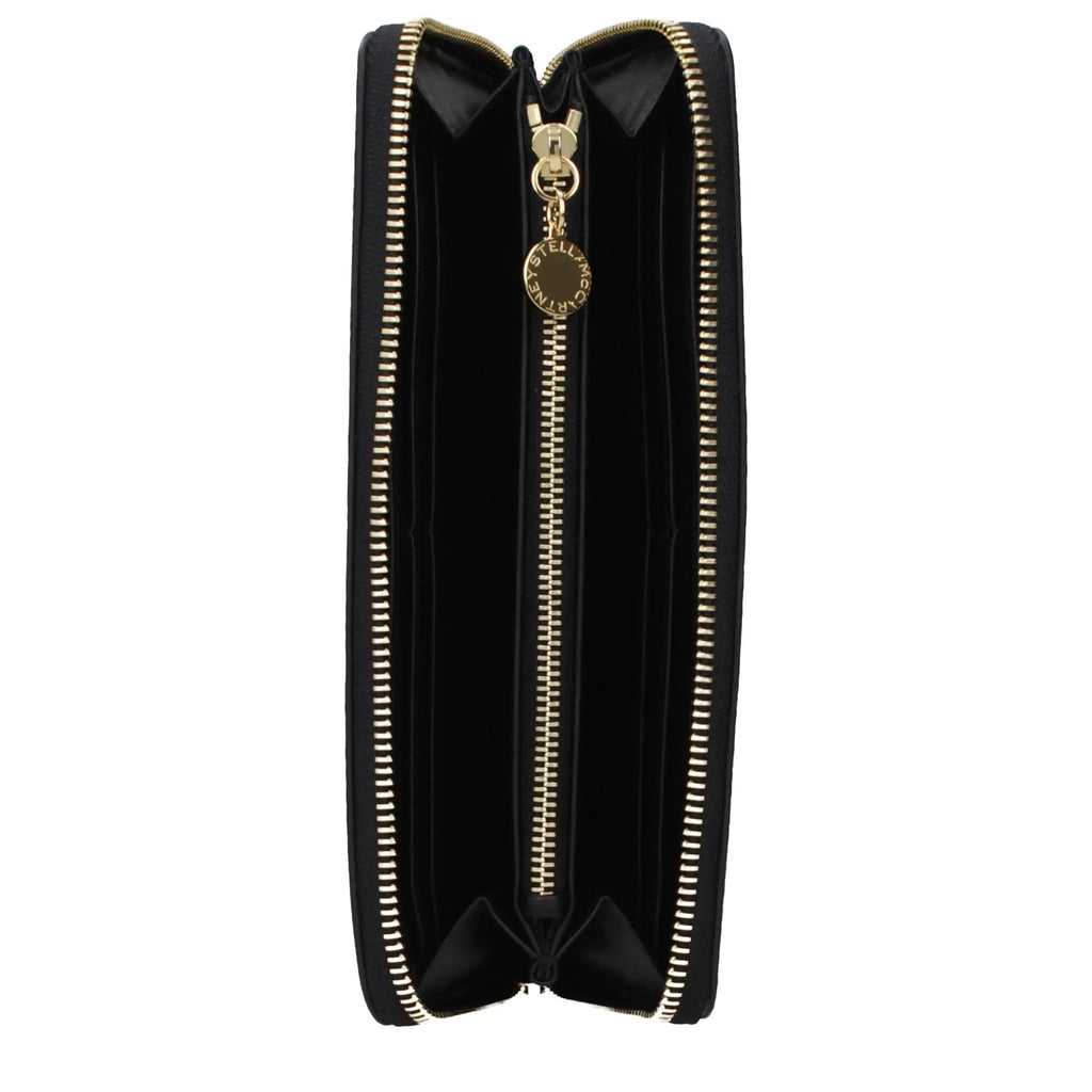 Portefeuille en cuir noir Stella McCartney