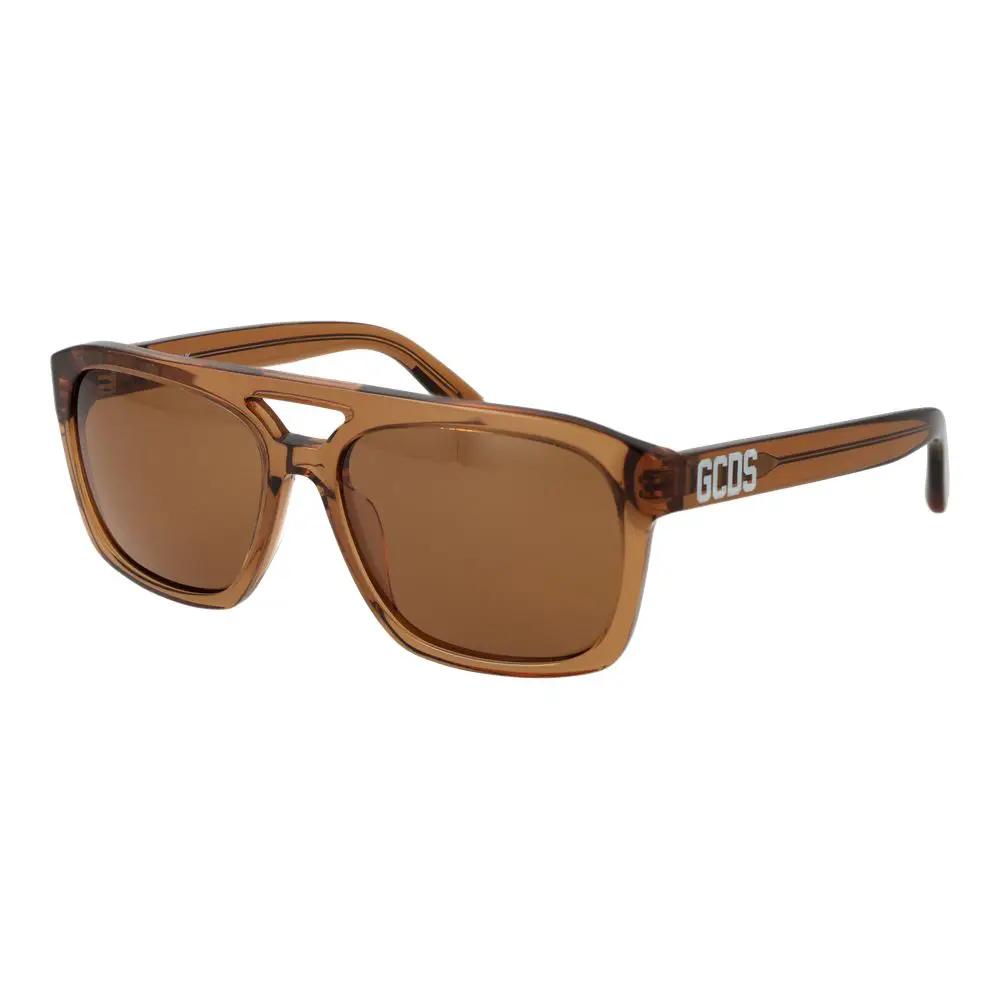 Lunettes de soleil en plastique marron GCDS