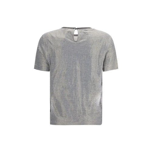 Brunello Cucinelli T-shirt en lin multicolore
