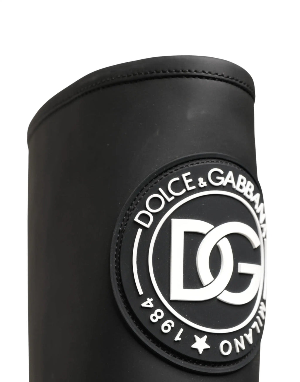 Dolce & Gabbana Black Rubberised Leather High Boots Shoes