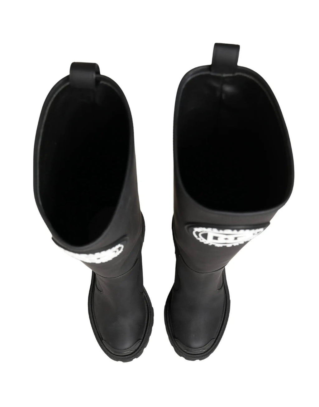 Dolce & Gabbana Black Rubberised Leather High Boots Shoes