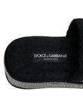 Mules compensées Dolce & Gabbana noires ornées de cristaux