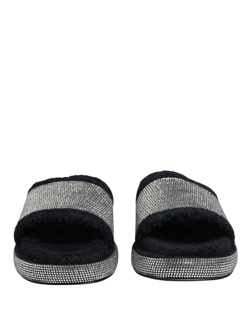 Mules compensées Dolce & Gabbana noires ornées de cristaux