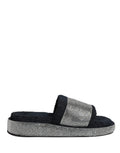 Mules compensées Dolce & Gabbana noires ornées de cristaux
