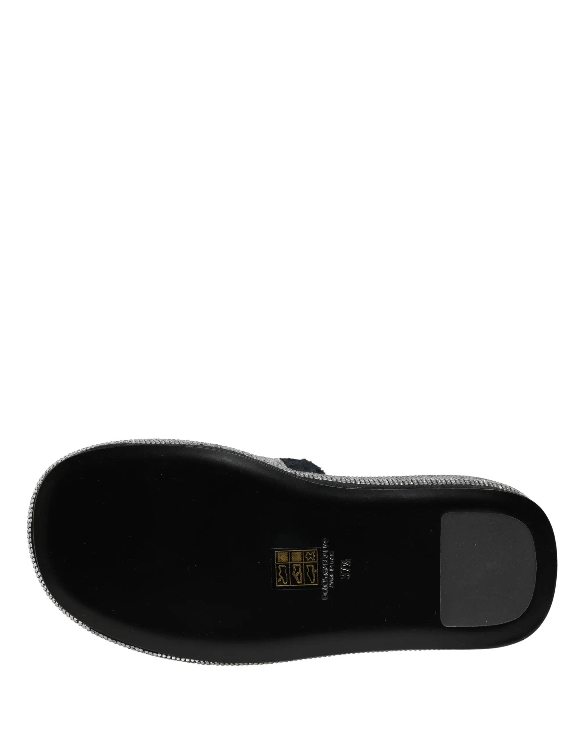 Mules compensées Dolce & Gabbana noires ornées de cristaux