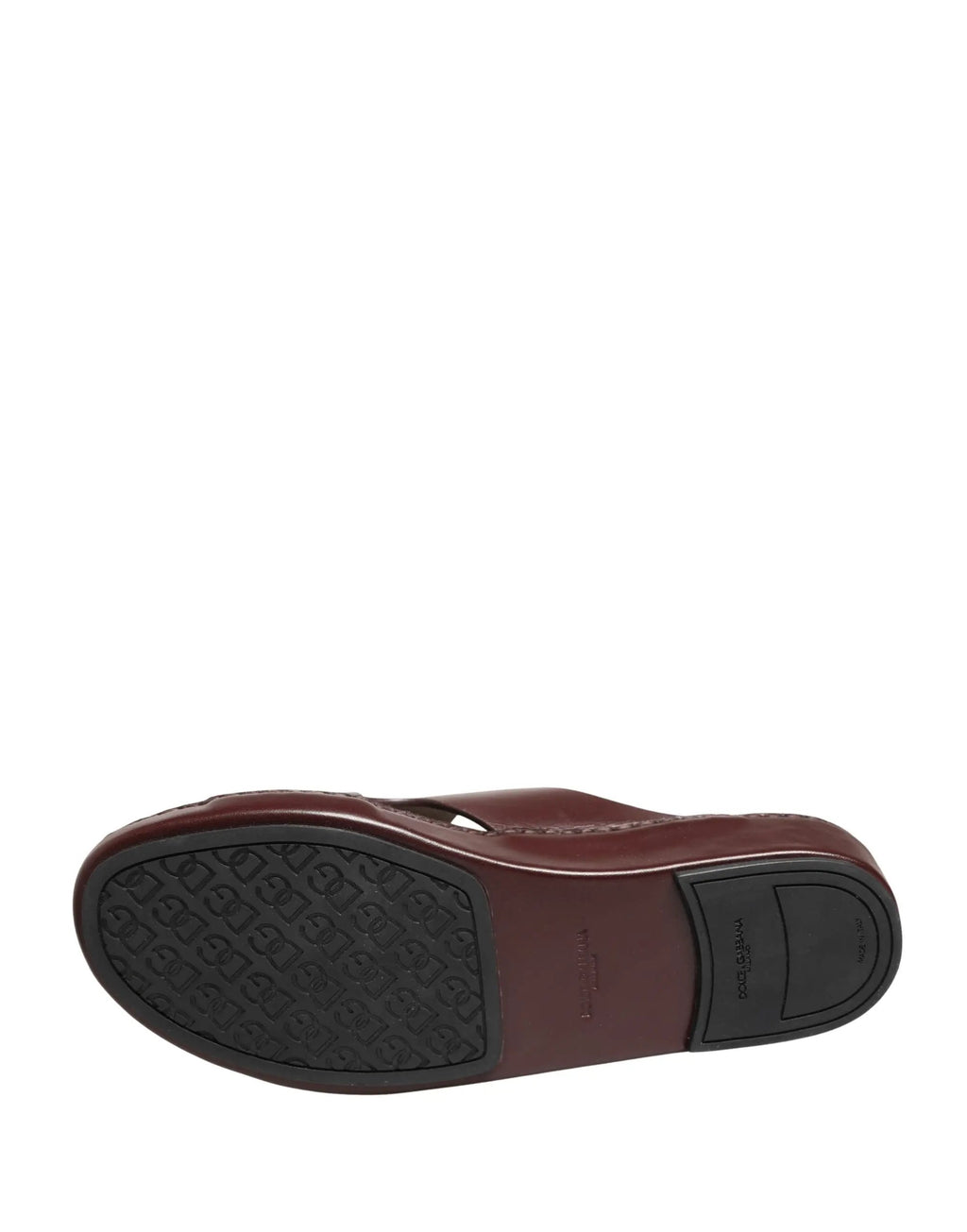 Chaussures sandales Dolce & Gabbana en cuir bordeaux à découpes avec logo DG