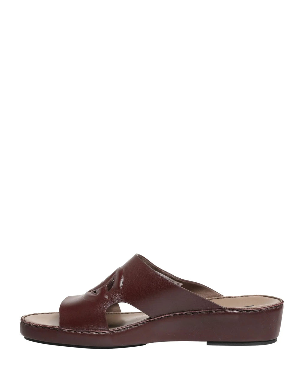 Chaussures sandales Dolce & Gabbana en cuir bordeaux à découpes avec logo DG