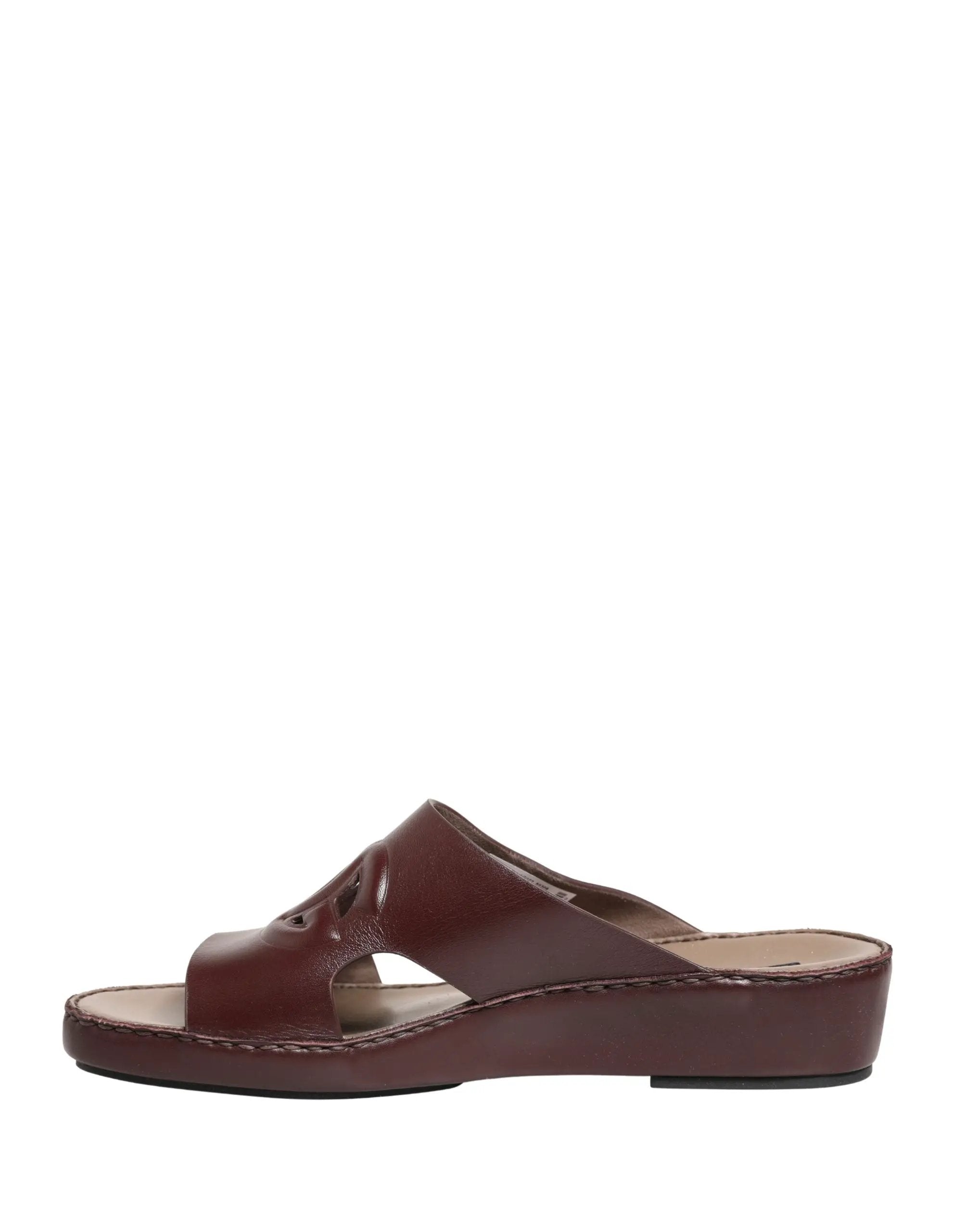 Chaussures sandales Dolce & Gabbana en cuir bordeaux à découpes avec logo DG