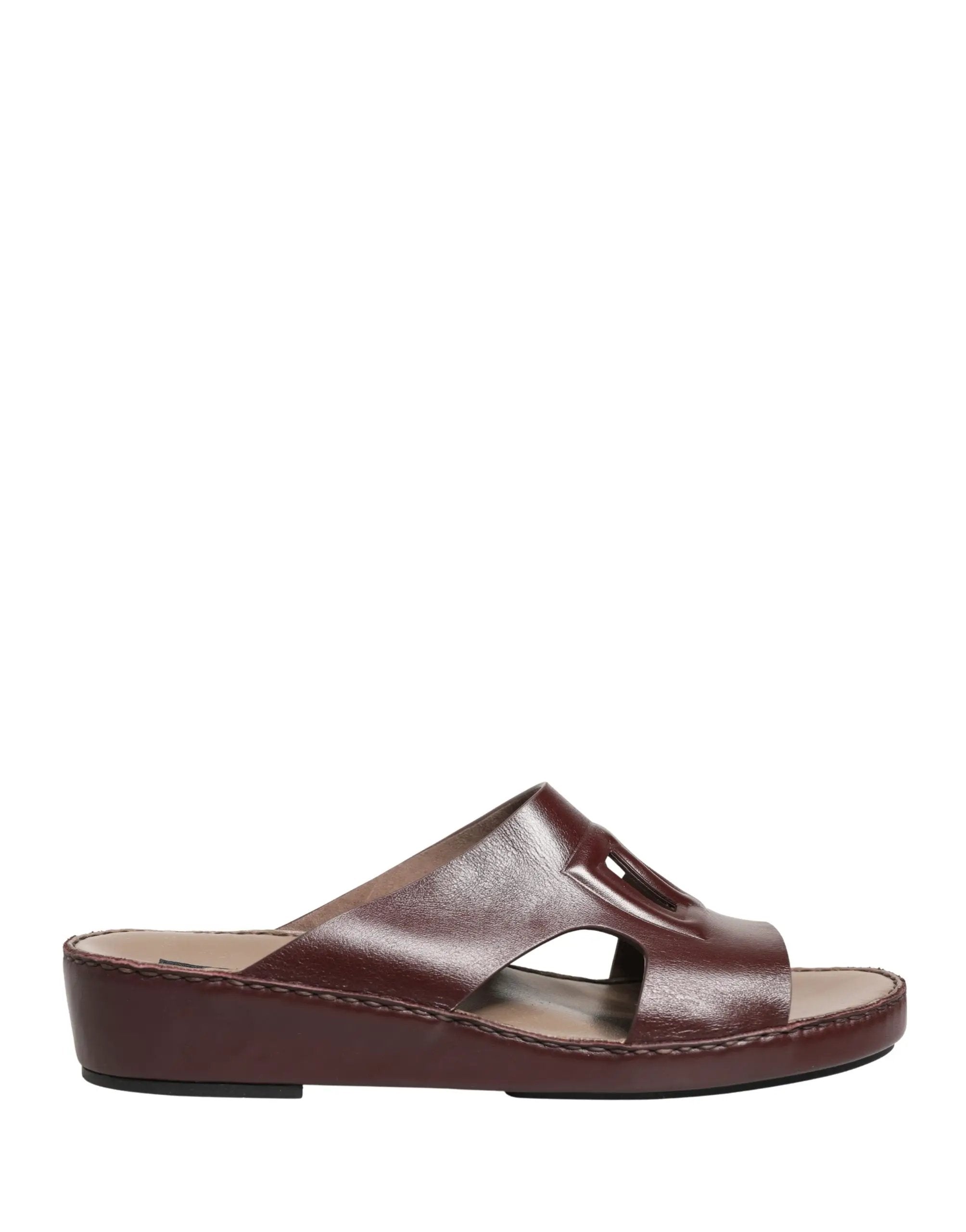 Chaussures sandales Dolce & Gabbana en cuir bordeaux à découpes avec logo DG