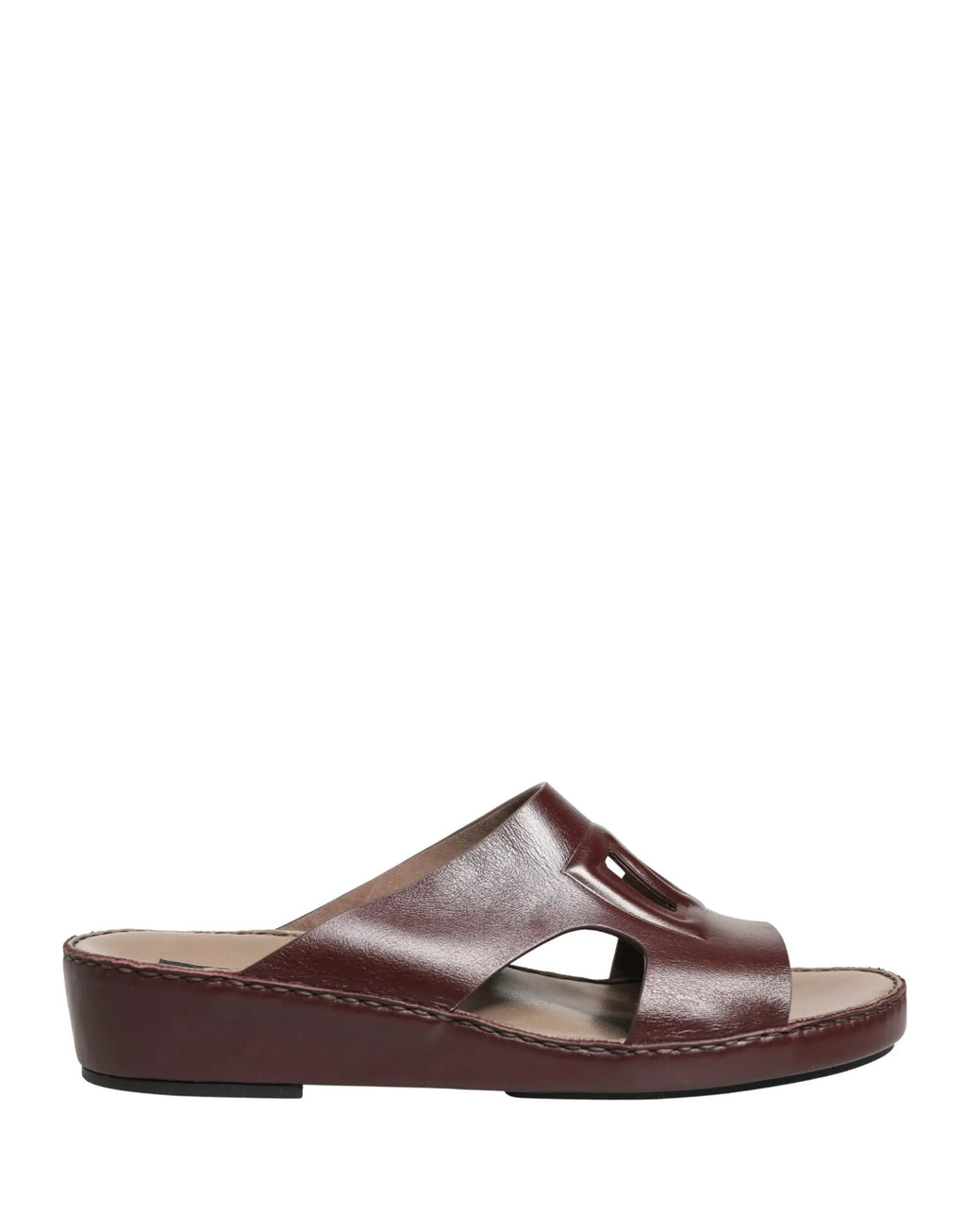 Chaussures sandales Dolce & Gabbana en cuir bordeaux à découpes avec logo DG