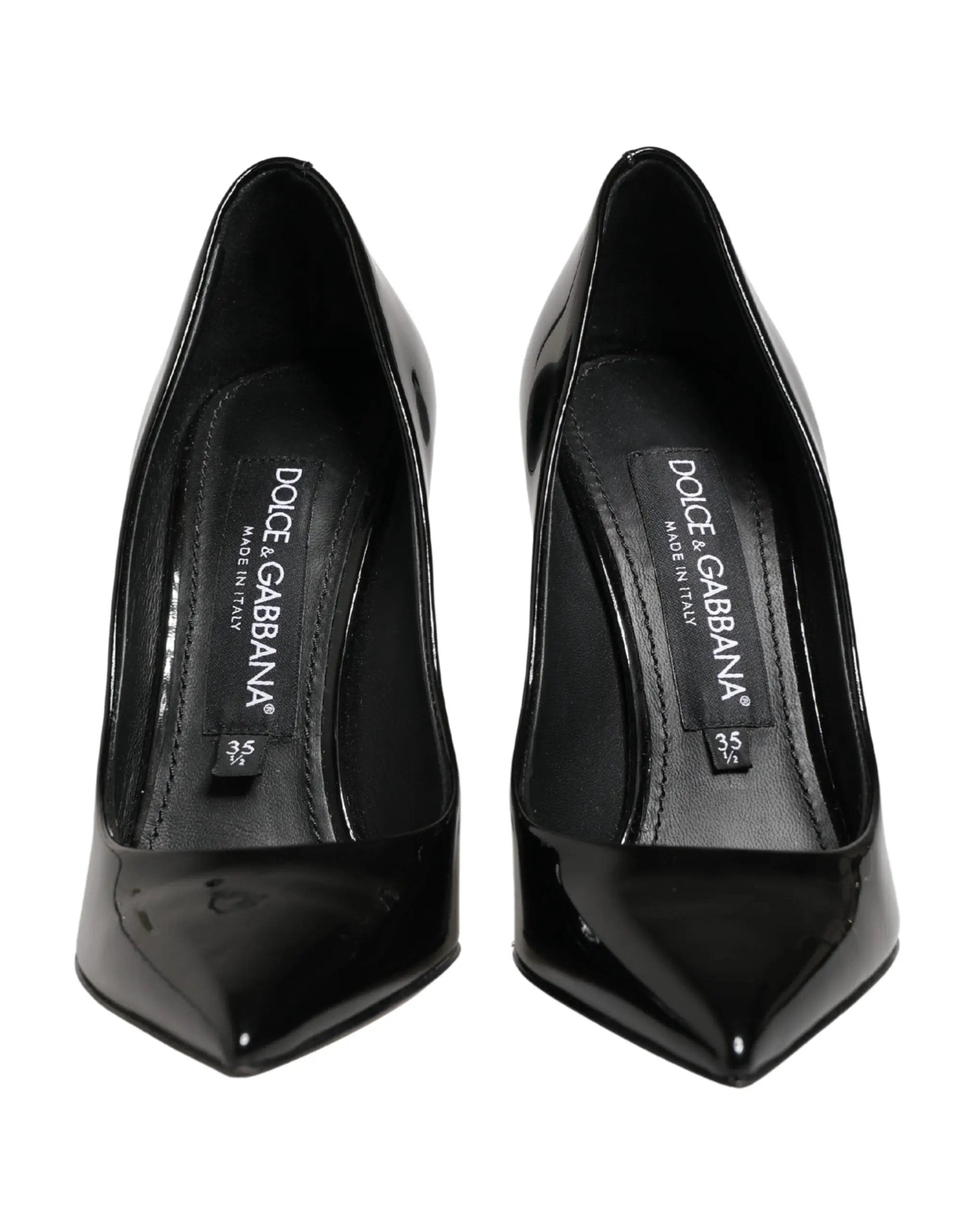 Escarpins à talons aiguilles en cuir de veau noir Dolce &amp; Gabbana