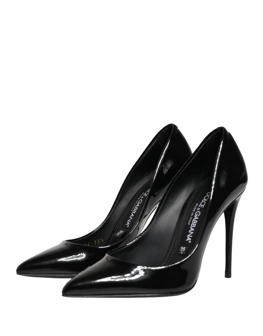 Dolce & Gabbana Black Calf Leather Stiletto Heels Pumps Shoes