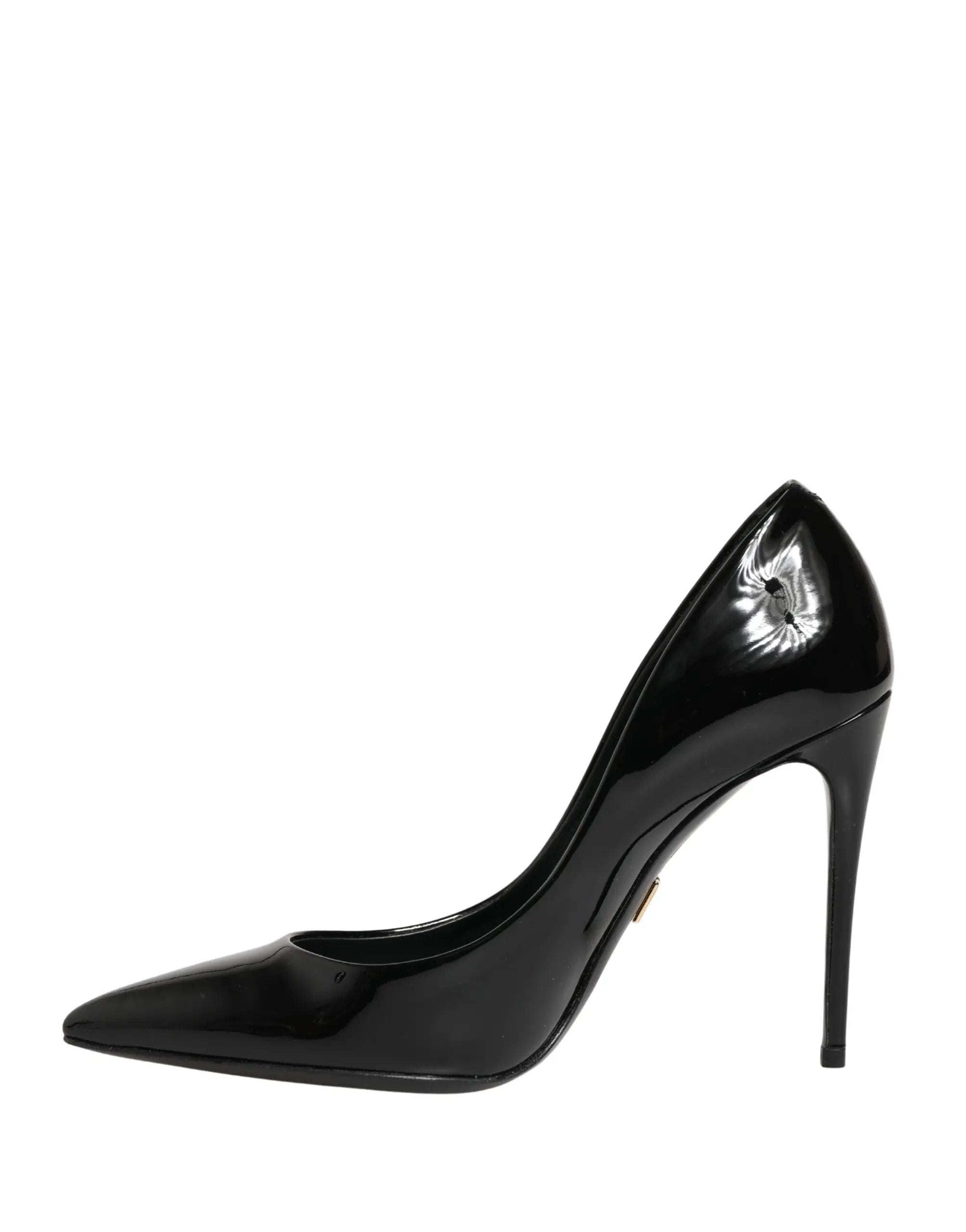 Dolce & Gabbana Black Calf Leather Stiletto Heels Pumps Shoes