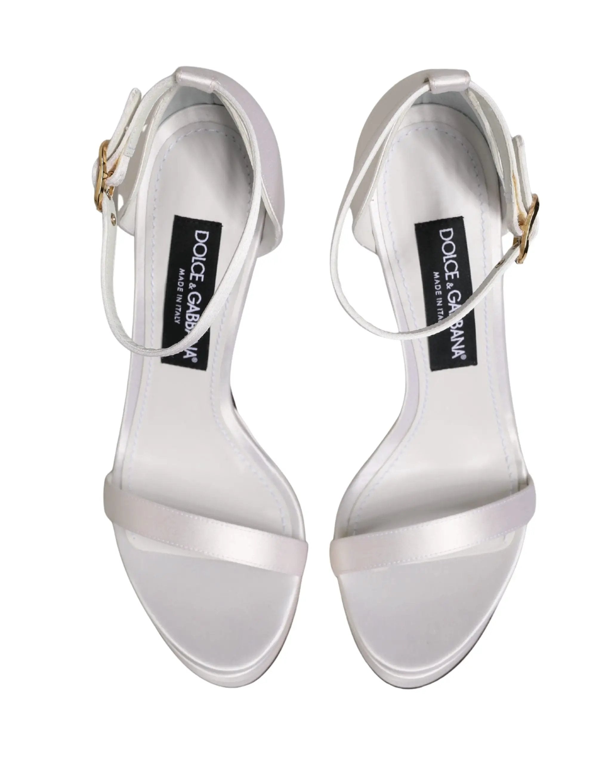 Sandales Dolce & Gabbana blanches à plateforme et bride cheville
