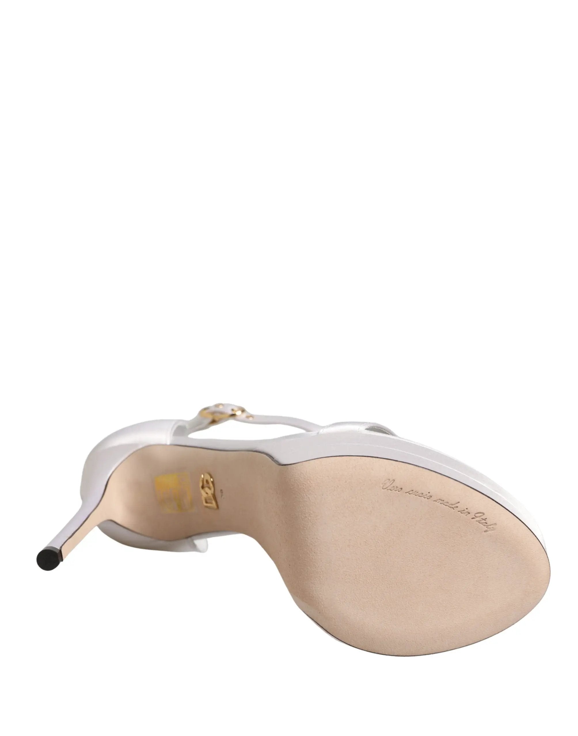 Sandales Dolce & Gabbana blanches à plateforme et bride cheville