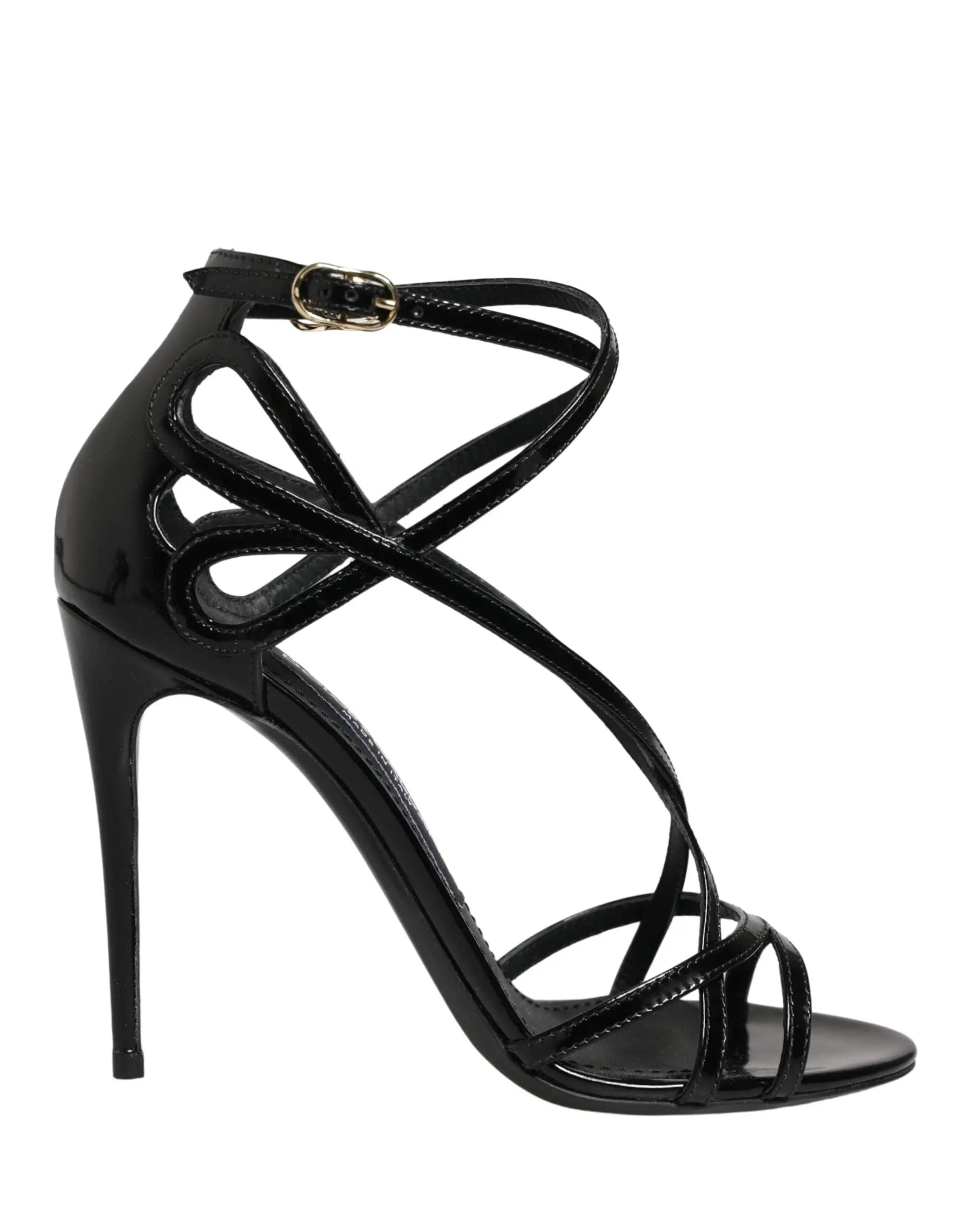 Sandales à talons aiguilles Dolce & Gabbana en cuir noir
