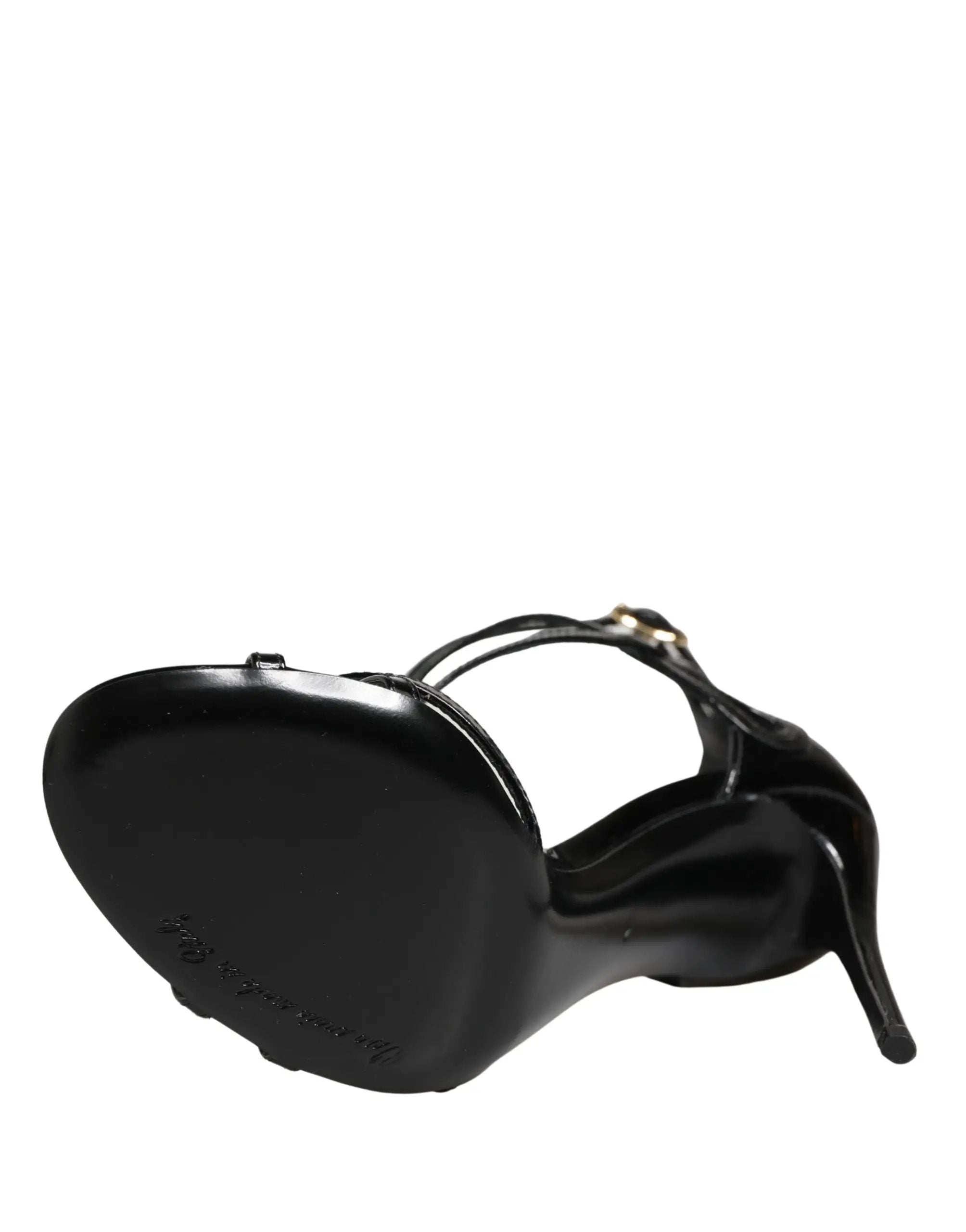 Sandales à talons aiguilles Dolce & Gabbana en cuir noir